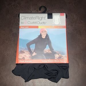 ClimateRight by Cuddl Duds Women's Plush Warmth Mock Neck Base Layer Top Size S
